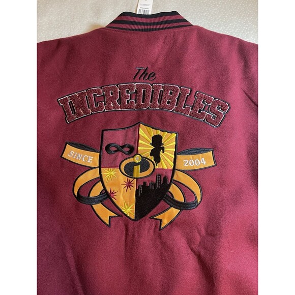 Disney Pixar The Incredibles Dash Parr Logo Varsity Jacket Large NWT - Picture 11 of 13